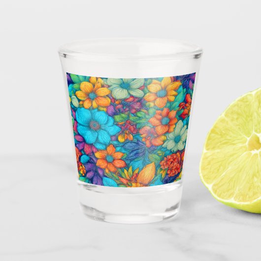 Abstrakt Floral #90 Schnapsglas (Vorderseite)