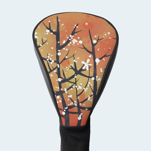 Abstrakt Floral Burnt Orange Golf Headcover