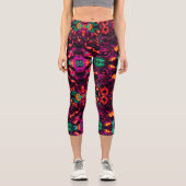 Abstrakt floral capri leggings (Vorderseite)