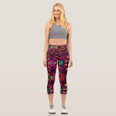 Abstrakt floral capri leggings (Vorderseite)
