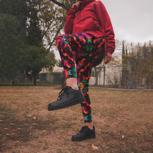 Abstrakt floral capri leggings