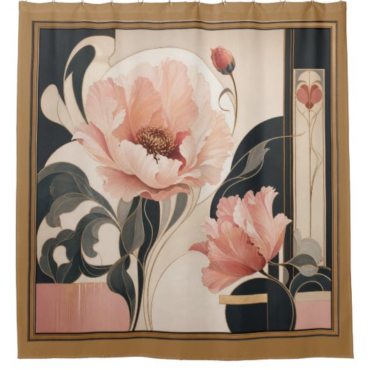 "Abstrakt Floral" Duschvorhang (Vorderseite)