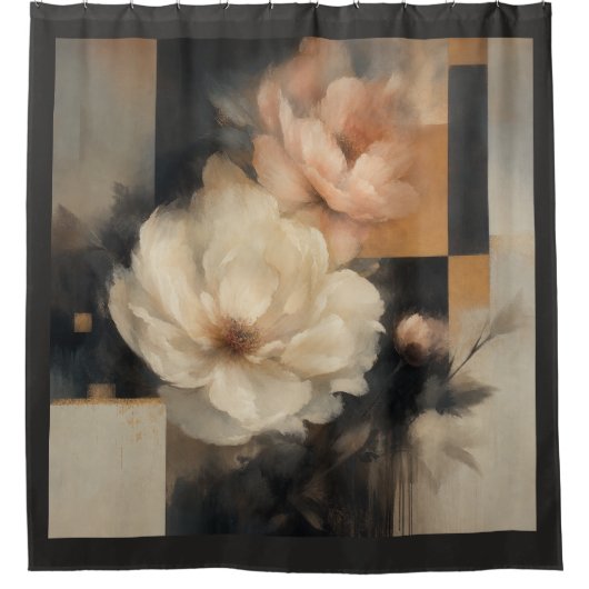 "Abstrakt Floral" Duschvorhang (Vorderseite)