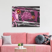 Abstrakt Floral Grunge Leinwanddruck (Insitu (Wohnzimmer))