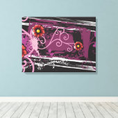 Abstrakt Floral Grunge Leinwanddruck (Insitu (Holzboden))
