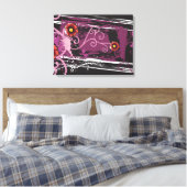 Abstrakt Floral Grunge Leinwanddruck (Insitu (Schlafzimmer))