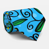Abstrakt Floral Neck Tie Krawatte (Gerollt)