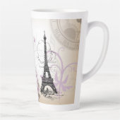 Abstrakt Floral Paris Eiffelturm Latte Tasse (Rechts)