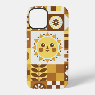 Abstrakt floral. Vintage skandinavisch und Volksku iPhone 12 Hülle