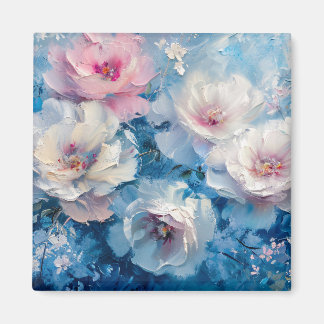 Abstrakt Florals Rosa Ölgemälde Magnet