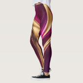 Abstrakt-Flow Art-Fuchsia Lila und Gold- Leggings (Links)