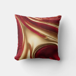 Abstrakt-Flow Art-Red und Gold-Christmas Zuhause- Kissen