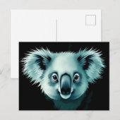 Abstrakt Fluffy Koala Portrait Postkarte (Vorne/Hinten)