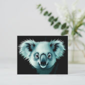 Abstrakt Fluffy Koala Portrait Postkarte (Stehend Vorderseite)
