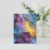 Abstrakt Fluid Art Gem Tone Muster Postkarte (Stehend Vorderseite)