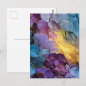 Abstrakt Fluid Art Gem Tone Muster Postkarte (Vorne/Hinten)