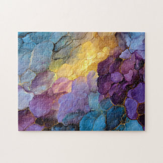 Abstrakt Fluid Art Gem Tone Muster Puzzle