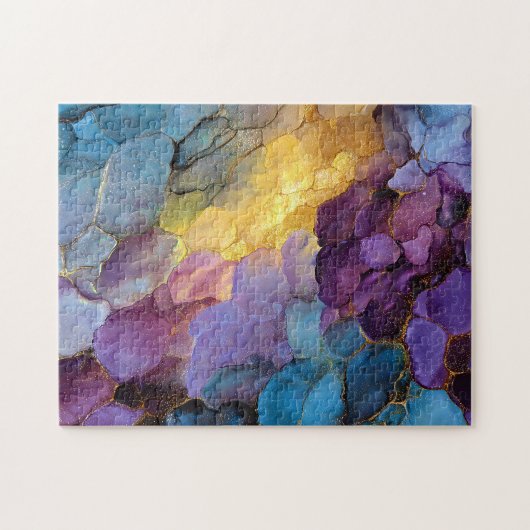 Abstrakt Fluid Art Gem Tone Muster Puzzle (Horizontal)