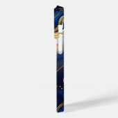 Abstrakt Fluid Navy Blue Gold Personalize Name Case-Mate iPhone Hülle (Rückseite / Links)