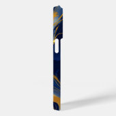 Abstrakt Fluid Navy Blue Gold Personalize Name Case-Mate iPhone Hülle (Rückseite / Rechts)