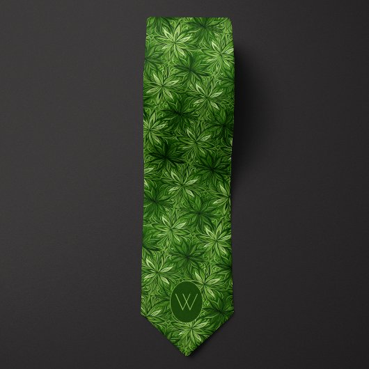 Abstrakt Forest Green Botanic Krawatte