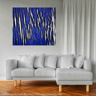 Abstrakt Forest Royal-Blue Leinwanddruck