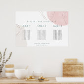 Abstrakt Form 3 Tisch Kleine Hochzeitkarte Poster (Küche)