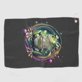 Abstrakt Frog Symphony Golfhandtuch (Horizontal)