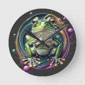 Abstrakt Frog Symphony Runde Wanduhr (Vorderseite)