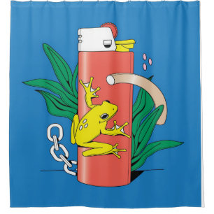 Abstrakt Frog Zippo Druckkunst Niedliche Froschl Duschvorhang