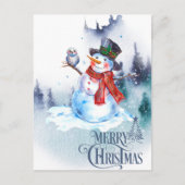 Abstrakt frohe Weihnachten Schneemann Winterlandsc (Vorderseite)