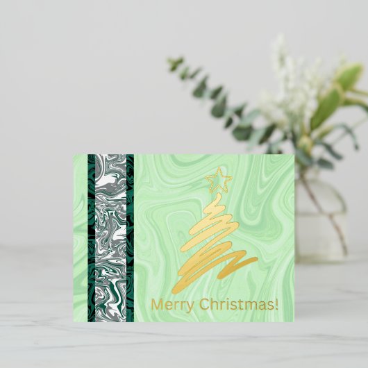 Abstrakt frohe Weihnachten! (Struktur) Postkarte (Stehend vorne)