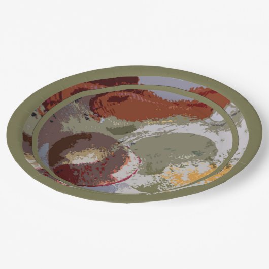 Abstrakt Fruchtmotif Pappteller (Schrägansicht)