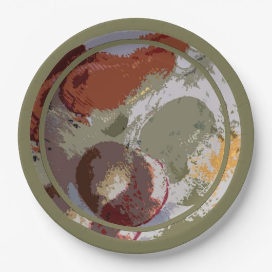 Abstrakt Fruchtmotif Pappteller (Vorderseite)