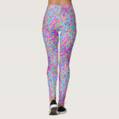 Abstrakt Fun Color Polka Dots Wasserfarbmuster Leggings (Rückseite)