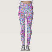 Abstrakt Fun Color Polka Dots Wasserfarbmuster Leggings (Vorderseite)