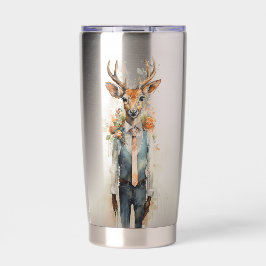 Abstrakt Funky Male Deer Thermobecher