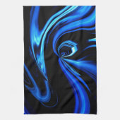 Abstrakt Fütternd Blauwal Küchentuch (Vertikal)