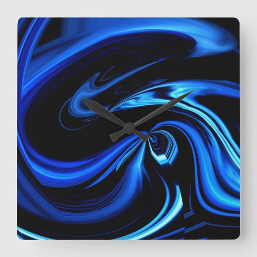 Abstrakt Fütternd Blauwal Quadratische Wanduhr (Vorderseite)