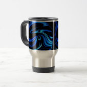 Abstrakt Fütternd Blue Whale Travel Mug Reisebecher (Vorderseite Links)