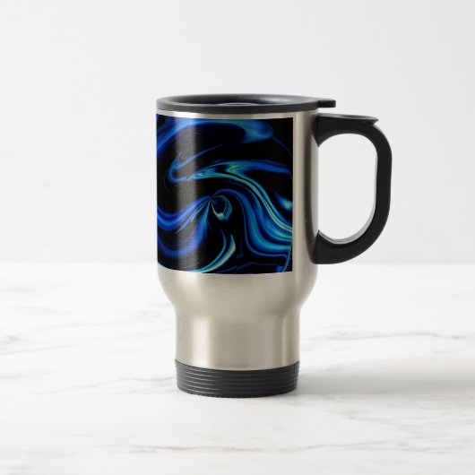 Abstrakt Fütternd Blue Whale Travel Mug Reisebecher (Rechts)