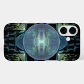 Abstrakt Futuristic Blue Sphere District 13 Case-Mate iPhone Hülle (Rückseite (Horizontal))