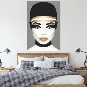 Abstrakt Futuristische Tribal Portrait Kunst Leinwanddruck
