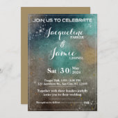 Abstrakt Galaxy Watercolor Hochzeitskarte Einladung (Vorne/Hinten)