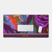 Abstrakt Gamer Modern Mascula Design Name Schreibtischunterlage (Tastatur & Maus)