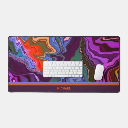 Abstrakt Gamer Modern Mascula Design Name Schreibtischunterlage (Tastatur & Maus)