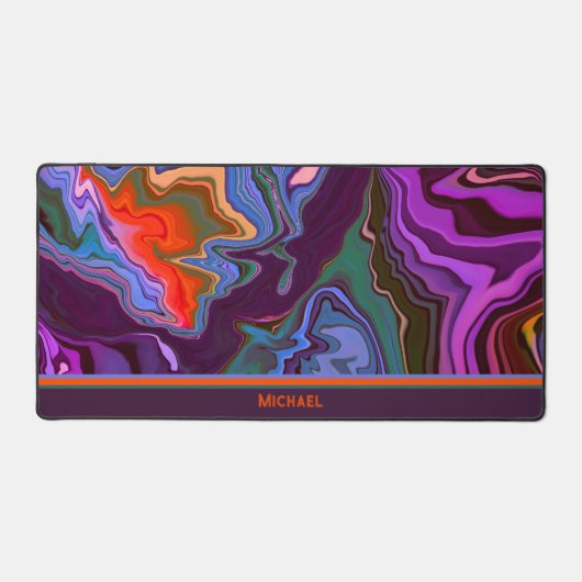 Abstrakt Gamer Modern Mascula Design Name Schreibtischunterlage (Vorderseite)