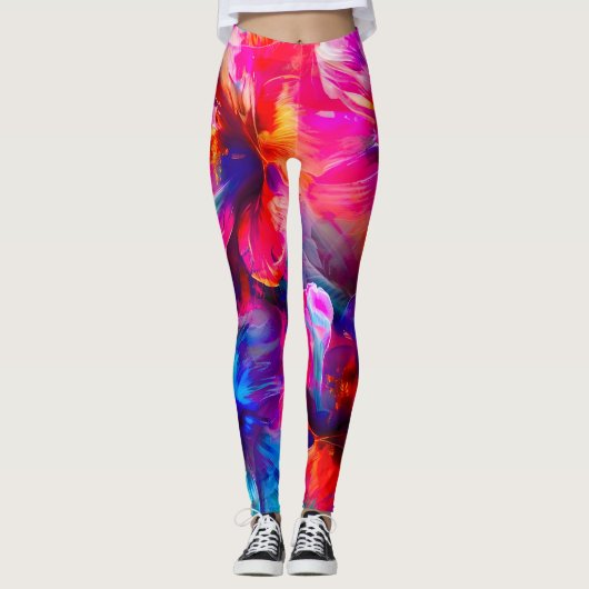 Abstrakt Garden Bloom Leggings (Vorderseite)