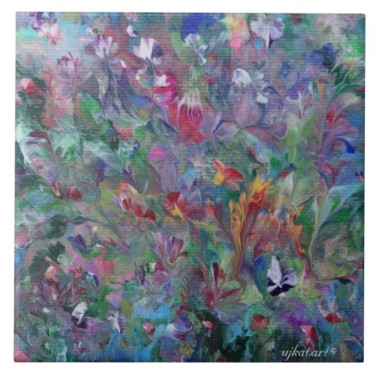 Abstrakt Garden Keramik Tile Fliese (Vorderseite)