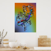abstrakt Gecko Poster (Küche)